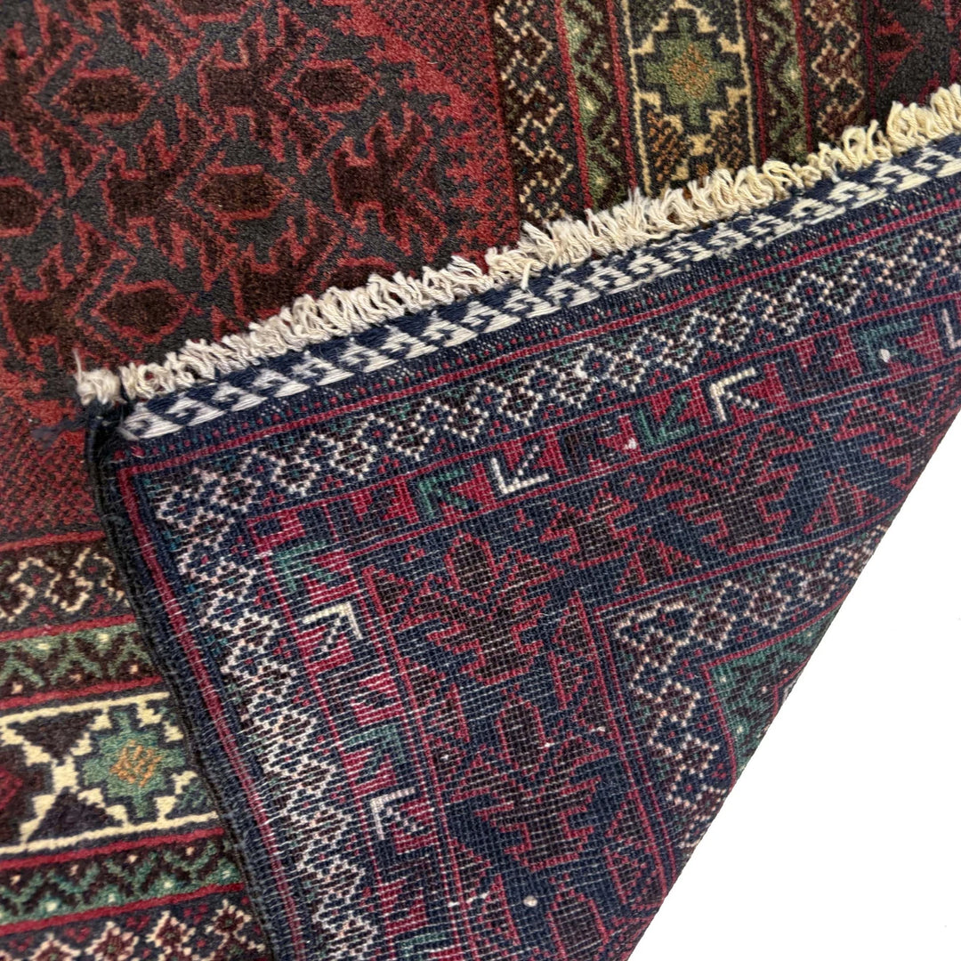 Multicolor Afghan Prayer Rug Rug 2' 11" x 5' 1" Hand-Knotted | No. AL93663