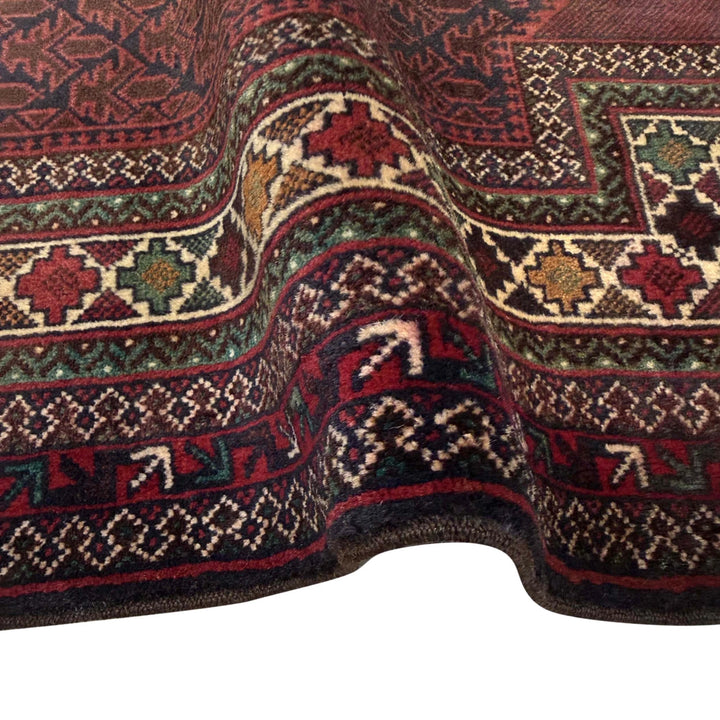 Multicolor Afghan Prayer Rug Rug 2' 11" x 5' 1" Hand-Knotted | No. AL93663