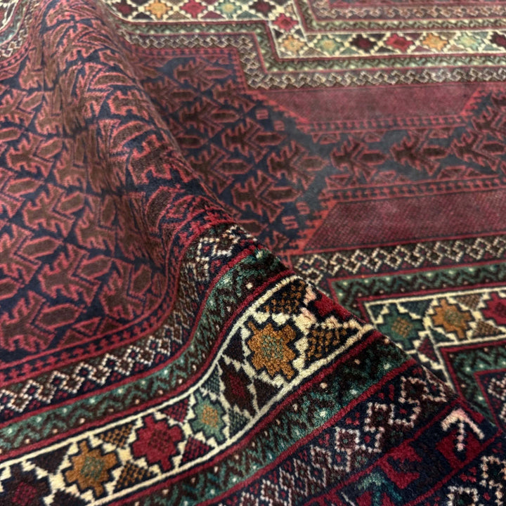 Multicolor Afghan Prayer Rug Rug 2' 11" x 5' 1" Hand-Knotted | No. AL93663