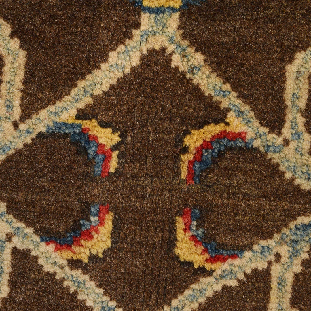 Brown Afghan Sultani Rug 3' 3" x 4' 8" Hand-Knotted | No. AL93716