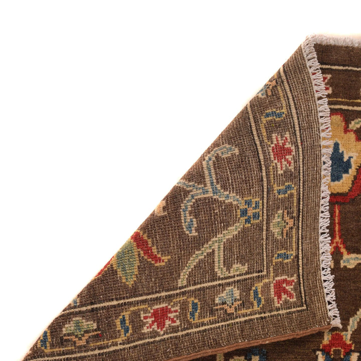 Brown Afghan Sultani Rug 3' 3" x 4' 8" Hand-Knotted | No. AL93716