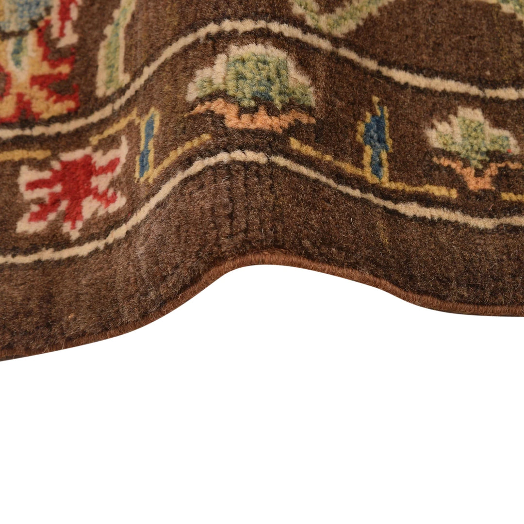 Brown Afghan Sultani Rug 3' 3" x 4' 8" Hand-Knotted | No. AL93716