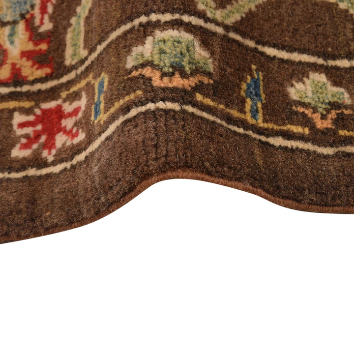 Brown Afghan Sultani Rug 3' 3" x 4' 8" Hand-Knotted | No. AL93716