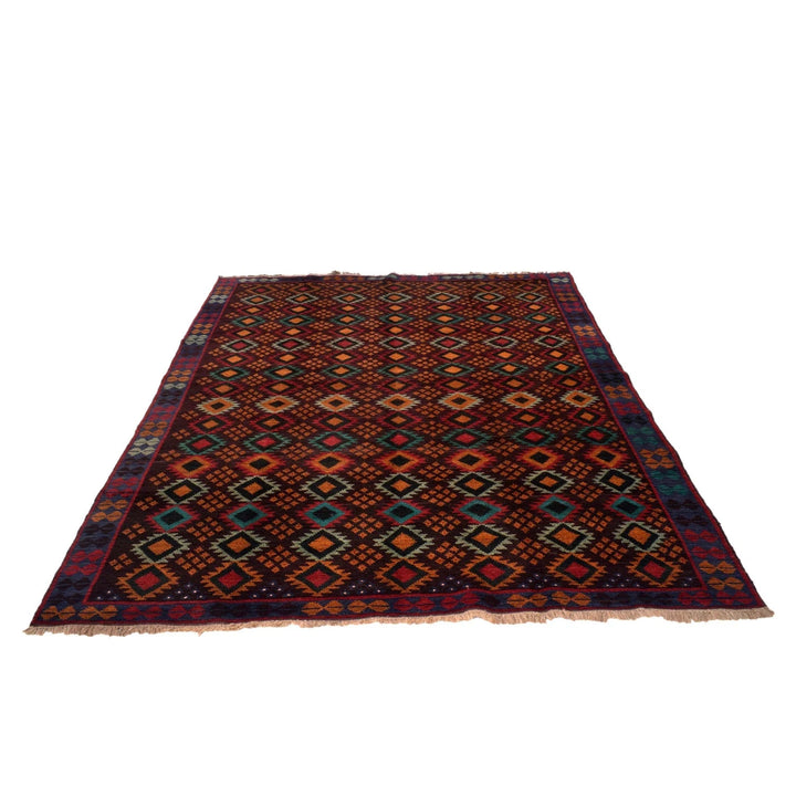 Afghan Kohistani Geometric Rug 5' 10" x 7' 9" Hand-Knotted | No. AL93717