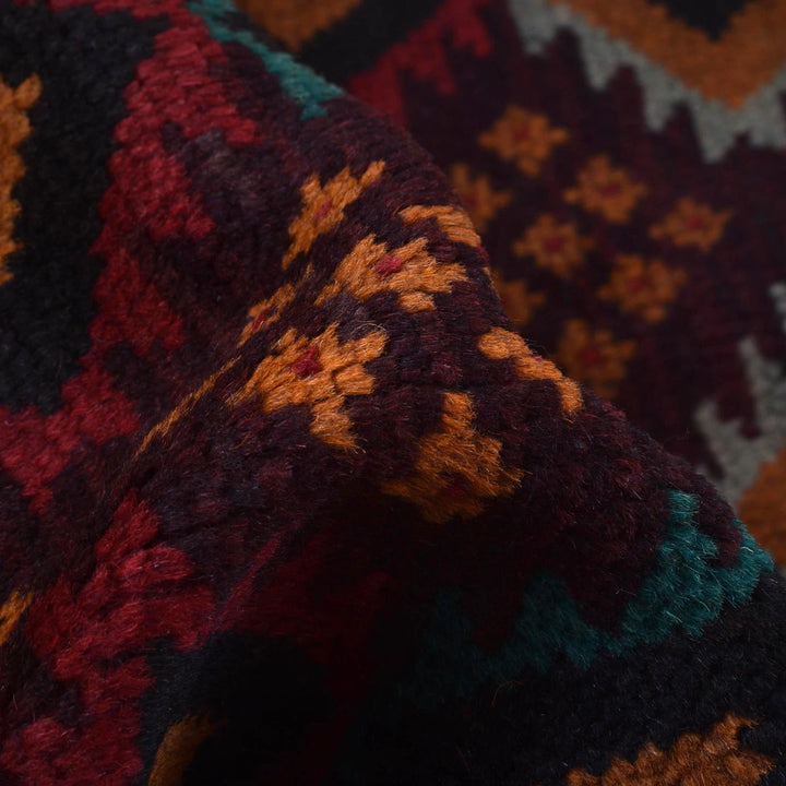 Afghan Kohistani Geometric Rug 5' 10" x 7' 9" Hand-Knotted | No. AL93717