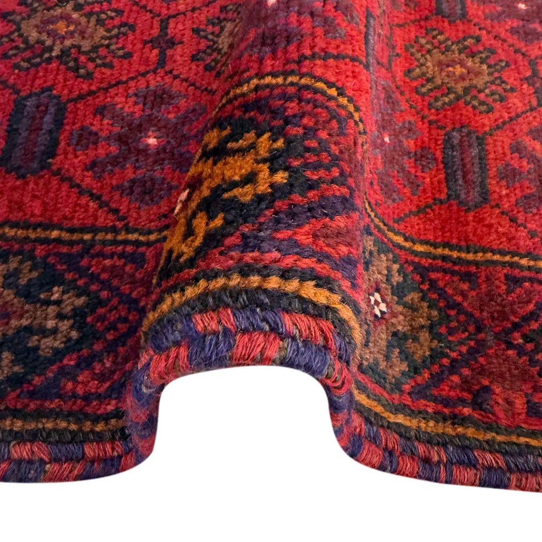 Red Afghan Baluchi Rug 2' 11" x 4' 2" Hand-Knotted | No. AL93730