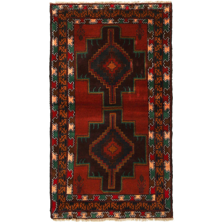 Afghan Baluchi Rug 2' 10" x 5' 4" Hand-Knotted | No. AL93750