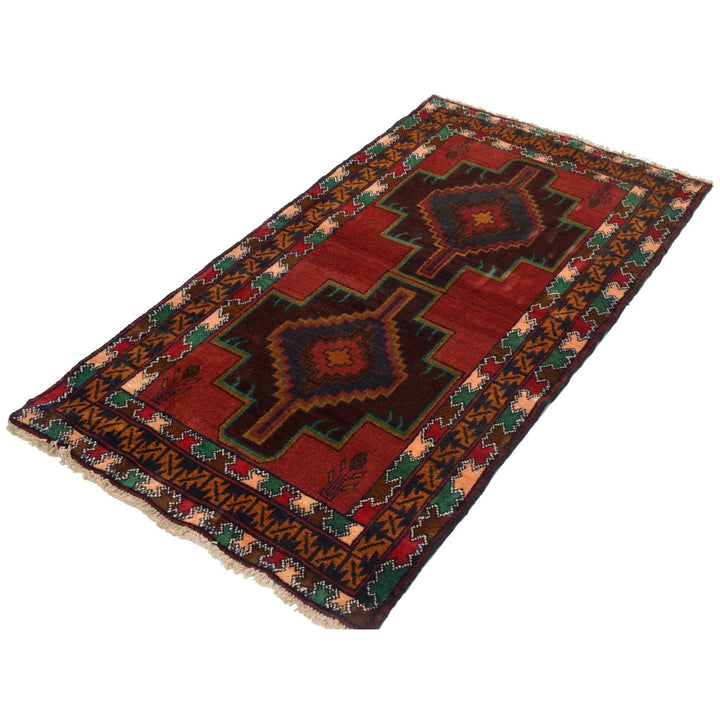 Afghan Baluchi Rug 2' 10" x 5' 4" Hand-Knotted | No. AL93750