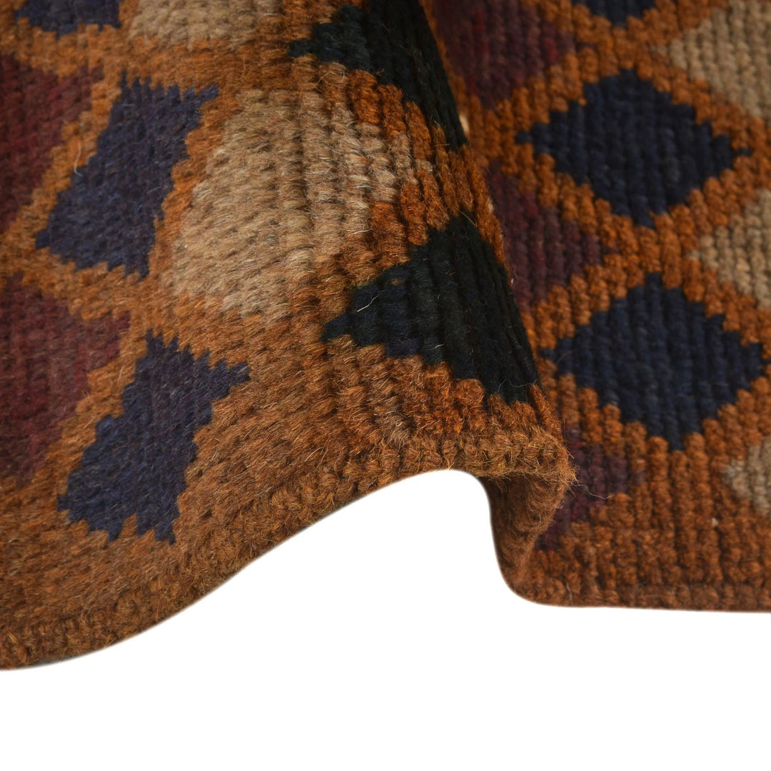 Brown Afghan Baluchi Rug 3' 10" x 6' 3" Hand-Knotted | No. AL93802