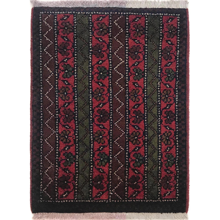 Afghan Oriental Doormat 1' 6" x 2' 0" Hand-Knotted | No. AL93856