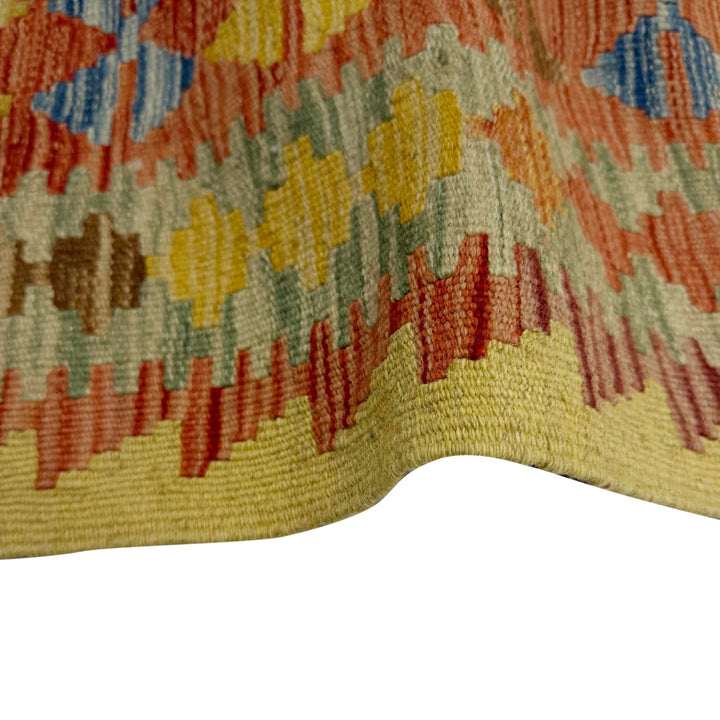 Afghan Vegetable Kilim Rug 3' 5" x 4' 1" Flat-Weave | No. AL938863