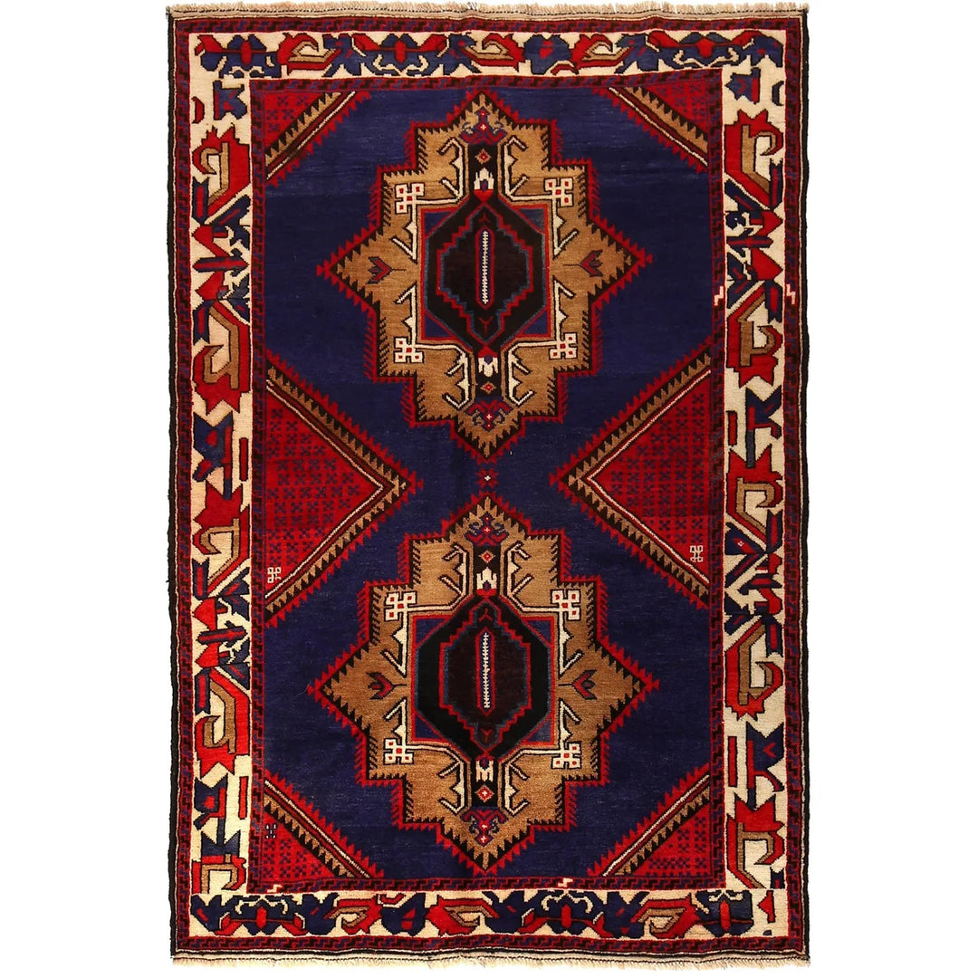 Afghan Baluchi Rug 4' 0" x 6' 0" Hand-Knotted | No. AL94046