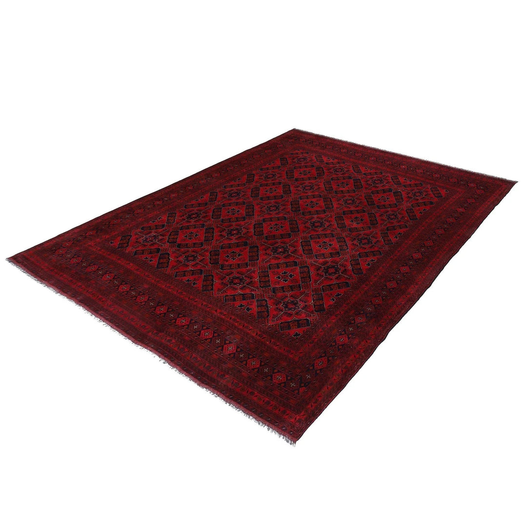 Red Afghan Khal Mohammadi Rug 10' 0" x 12' 3" Hand-Knotted | No. AL94057