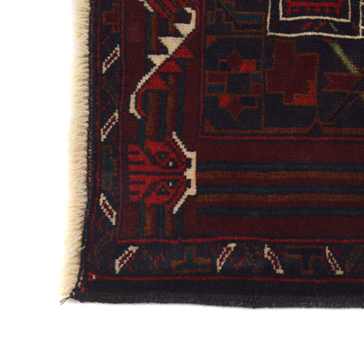 Afghan Prayer Rug 3' 3" x 4' 4" Hand-Knotted | No. AL94091