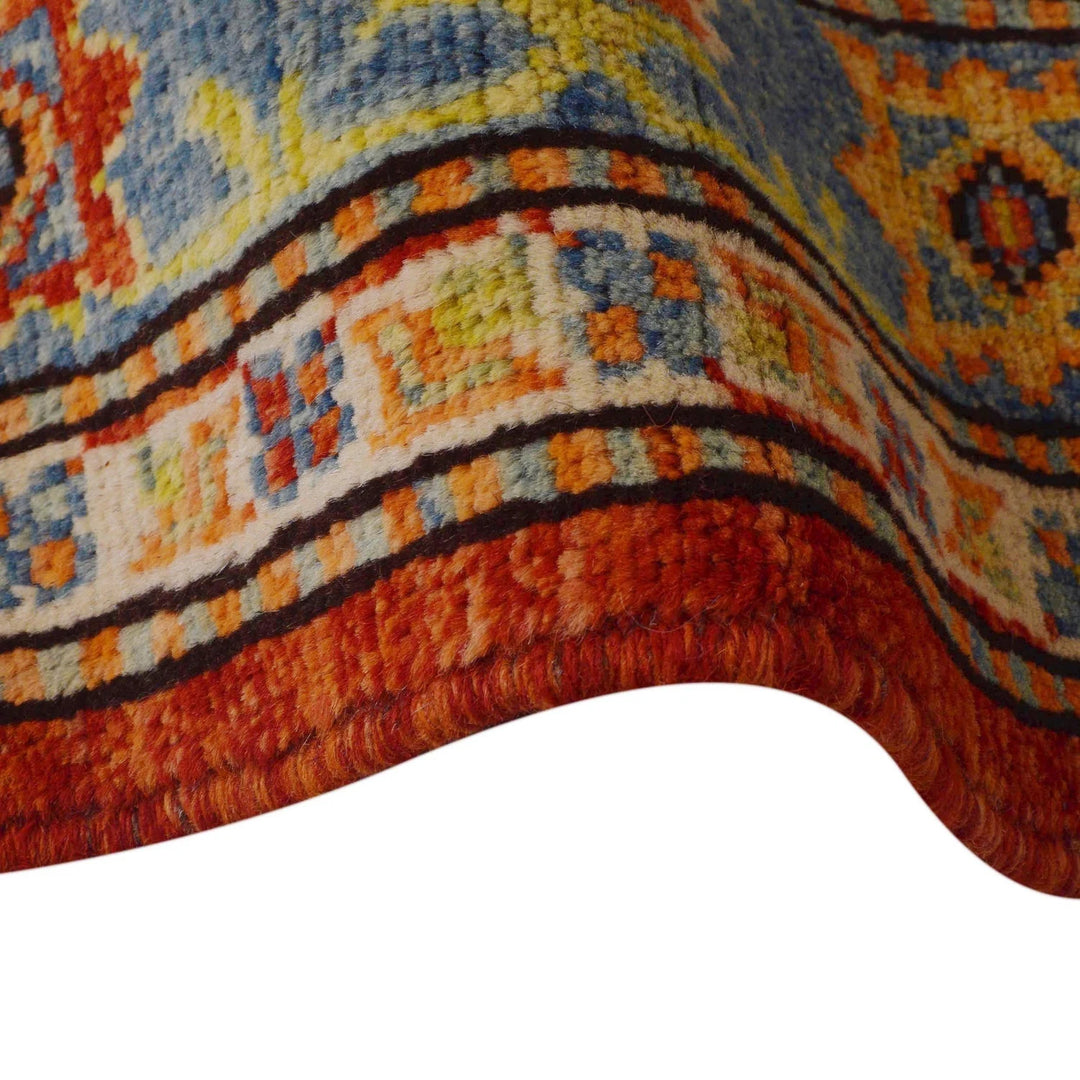 Red Afghan Shiraz Rug 5' 1" x 6' 7" Hand-Knotted | No. AL94143