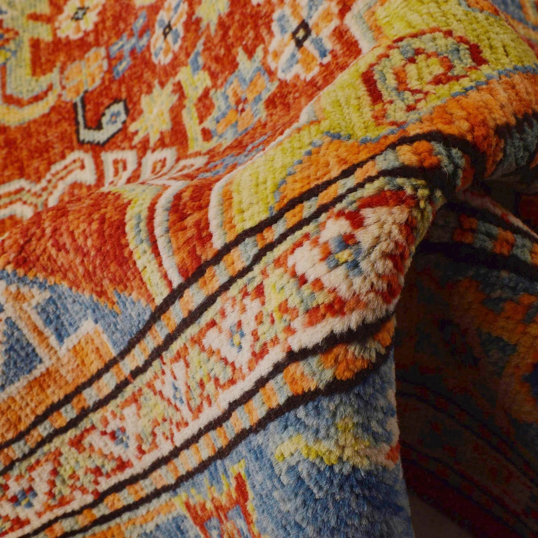 Red Afghan Shiraz Rug 5' 1" x 6' 7" Hand-Knotted | No. AL94143