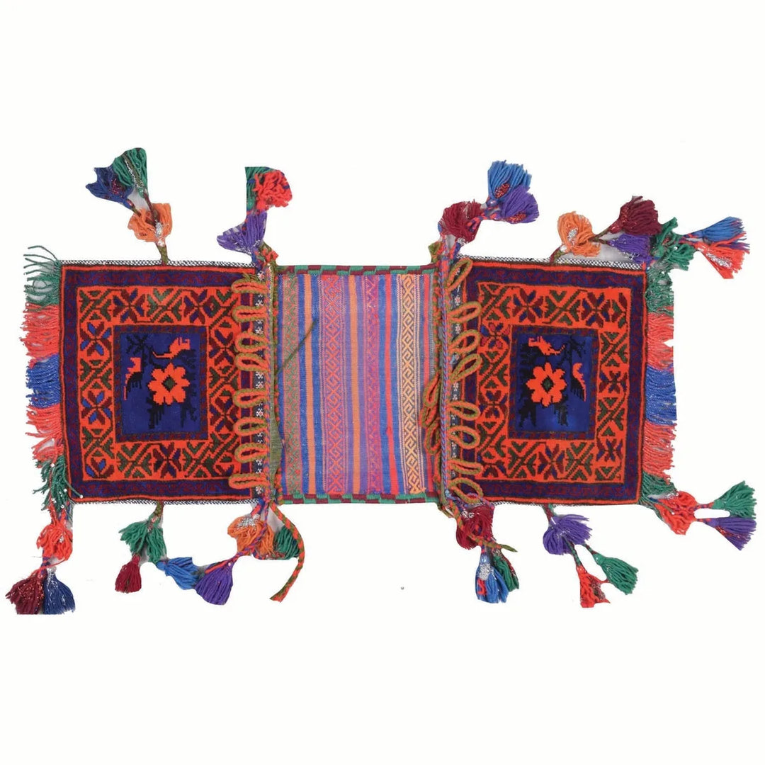 Afghan Saddle Bag Rug 1' 0" x 2' 6" Hand-Knotted | No. AL94151
