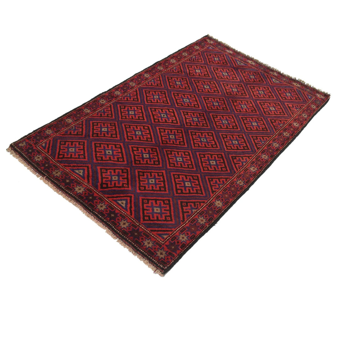 Afghan Baluchi Rug 2' 8" x 4' 2" Hand-Knotted | No. AL94176