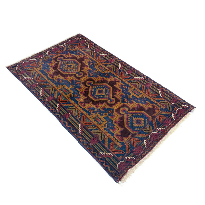Afghan Baluchi Rug 2'9" x 4'3" Hand-Knotted | No. AL94253