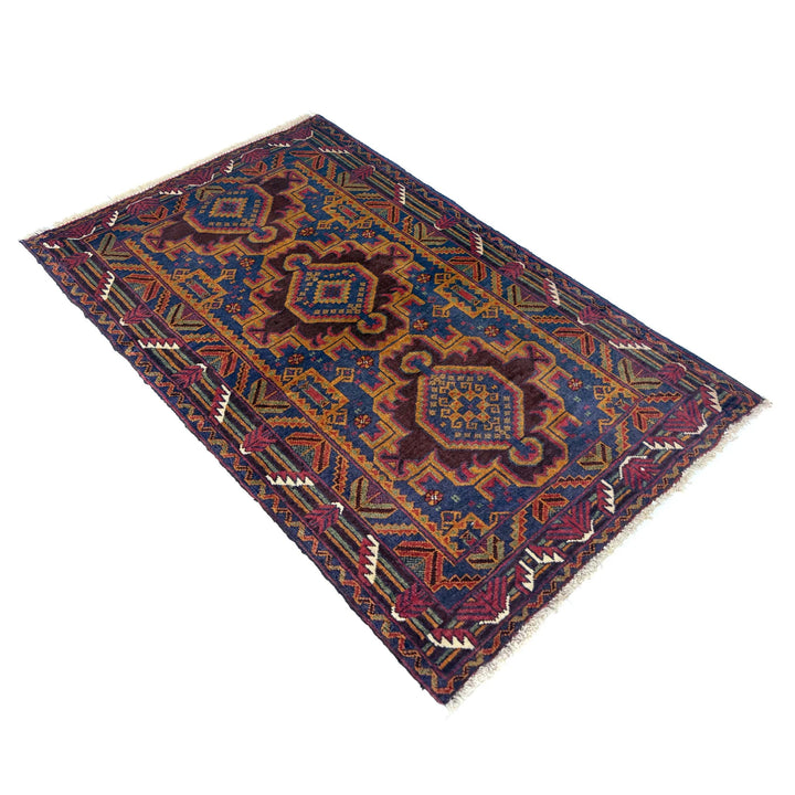 Multicolor Afghan Baluchi Rug 2' 9" x 4' 3" Hand-Knotted | No. AL94253