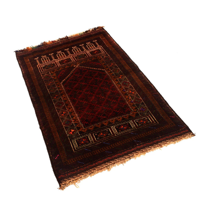 Afghan Prayer Rug 3' 1" x 4' 7" Hand-Knotted | No. AL94262
