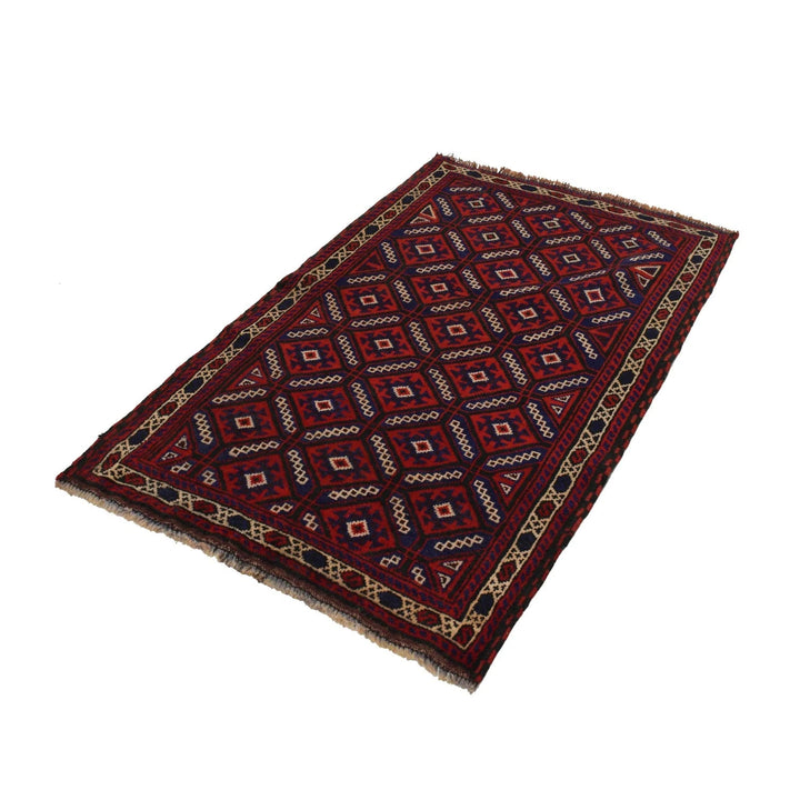 Afghan Baluchi Rug 2' 9" x 4' 9" Hand-Knotted | No. AL94274