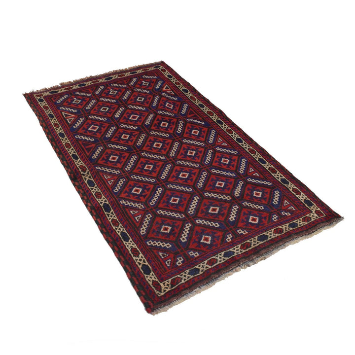 Afghan Baluchi Rug 2' 9" x 4' 9" Hand-Knotted | No. AL94274