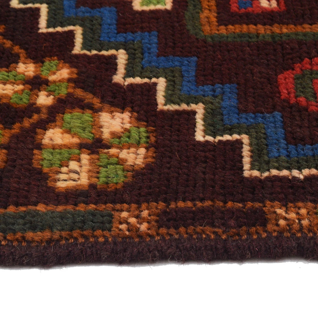 Brown Afghan Baluchi Rug 2' 4" x 7' 1" Hand-Knotted | No. AL94299