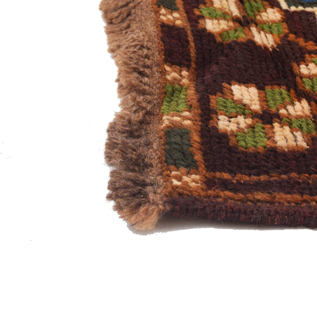 Brown Afghan Baluchi Rug 2' 4" x 7' 1" Hand-Knotted | No. AL94299