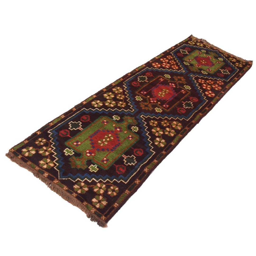 Brown Afghan Baluchi Rug 2' 4" x 7' 1" Hand-Knotted | No. AL94299