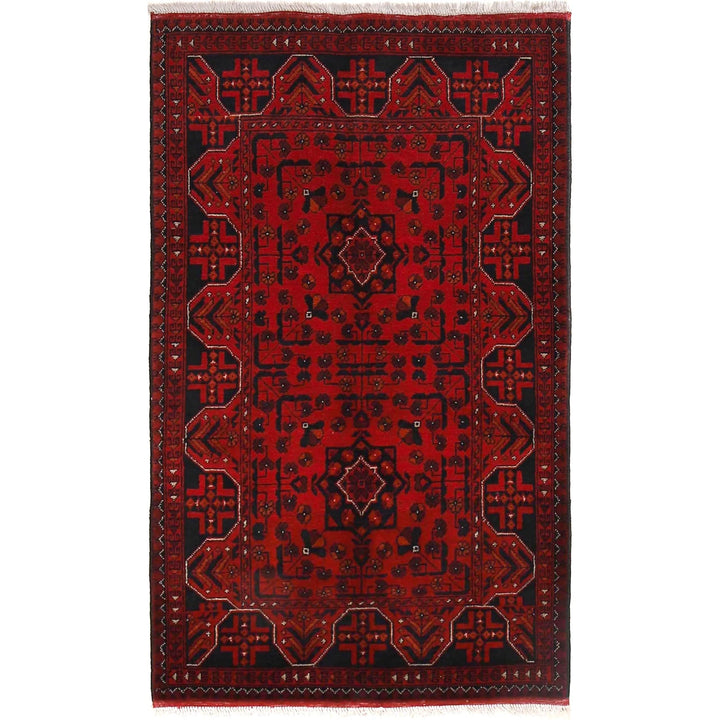 Afghan Khal Mohammadi Rug 3' 2" x 5' 2" Hand-Knotted | No. AL94437