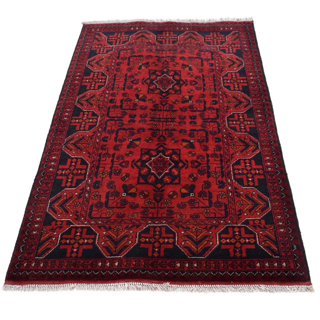 Afghan Khal Mohammadi Rug 3' 2" x 5' 2" Hand-Knotted | No. AL94437
