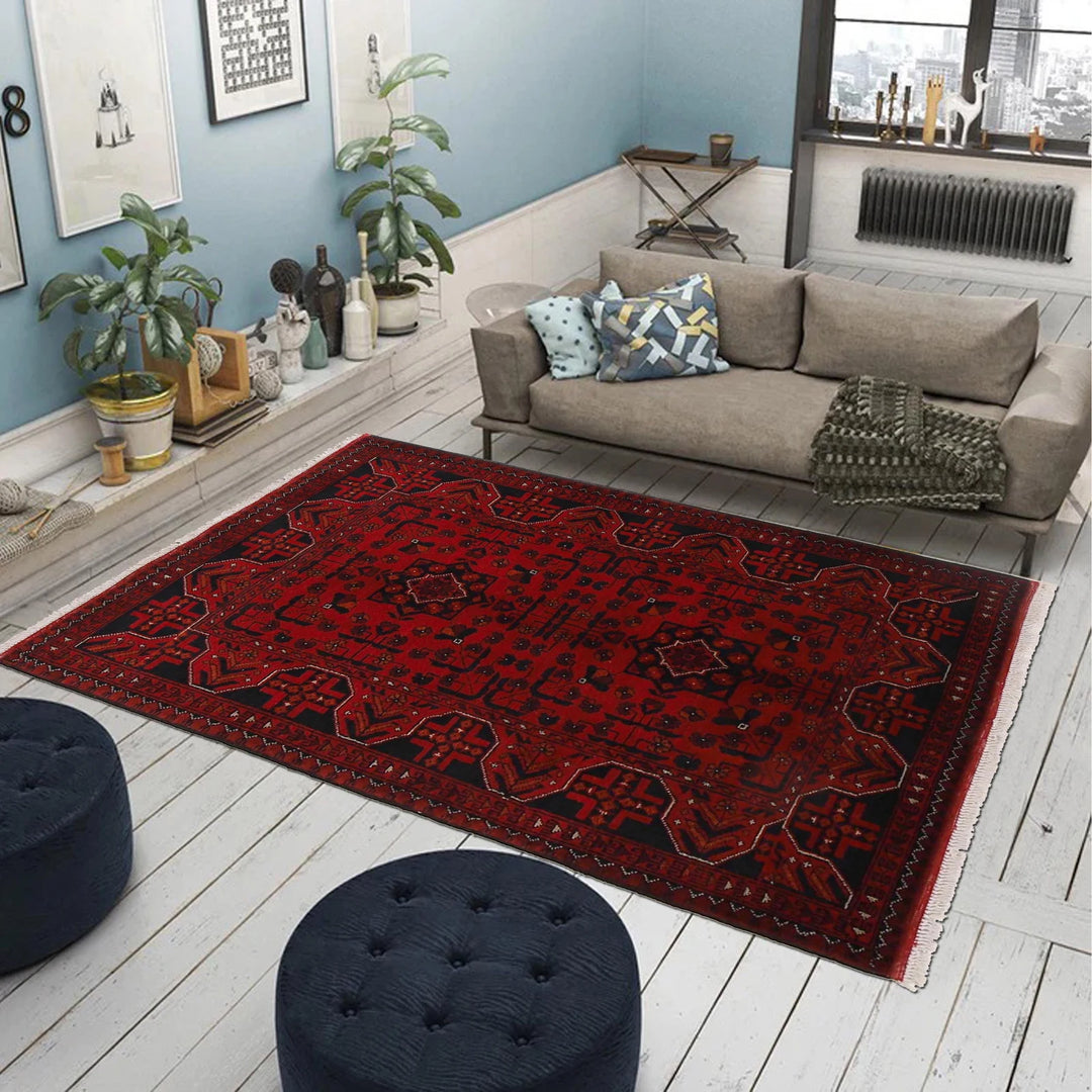 Afghan Khal Mohammadi Rug 3' 2" x 5' 2" Hand-Knotted | No. AL94437