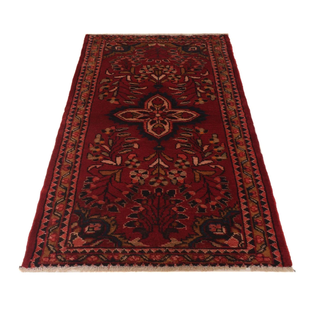 Red Afghan Baluchi Rug 2' 4" x 4' 3" Hand-Knotted | No. AL94443