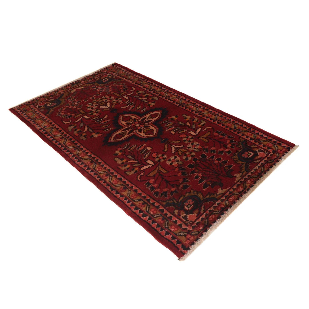 Red Afghan Baluchi Rug 2' 4" x 4' 3" Hand-Knotted | No. AL94443
