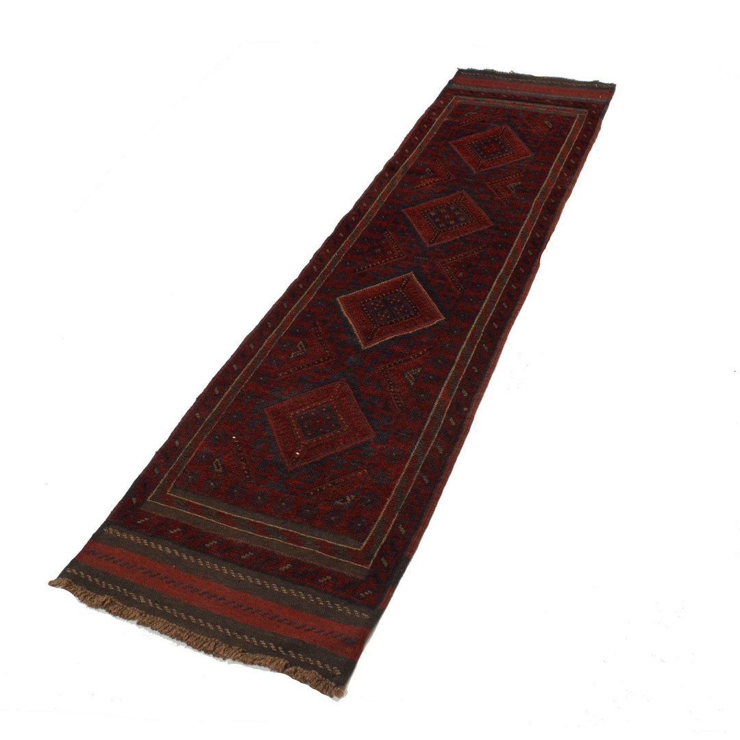 Red Afghan Mashwani Rug 1' 9" x 7' 9" Hand-Knotted | No. AL94467