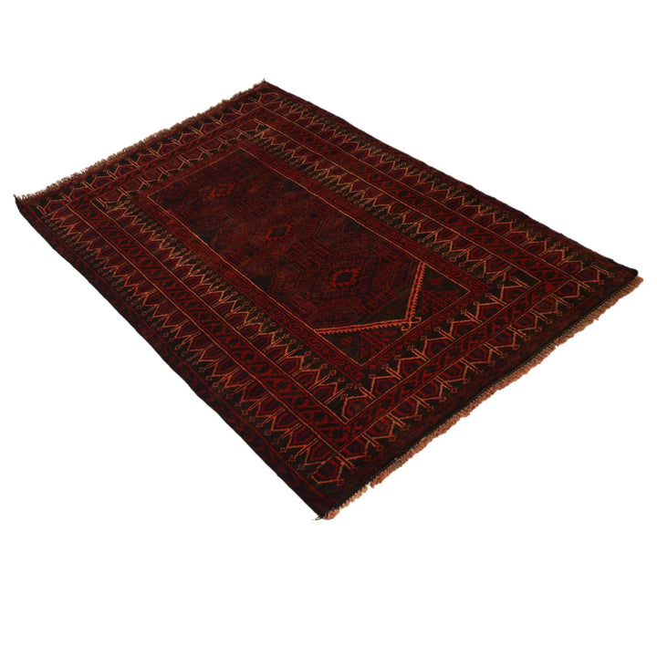 Red Afghan Prayer Rug 2' 11" x 4' 6" Hand-Knotted | No. AL94497