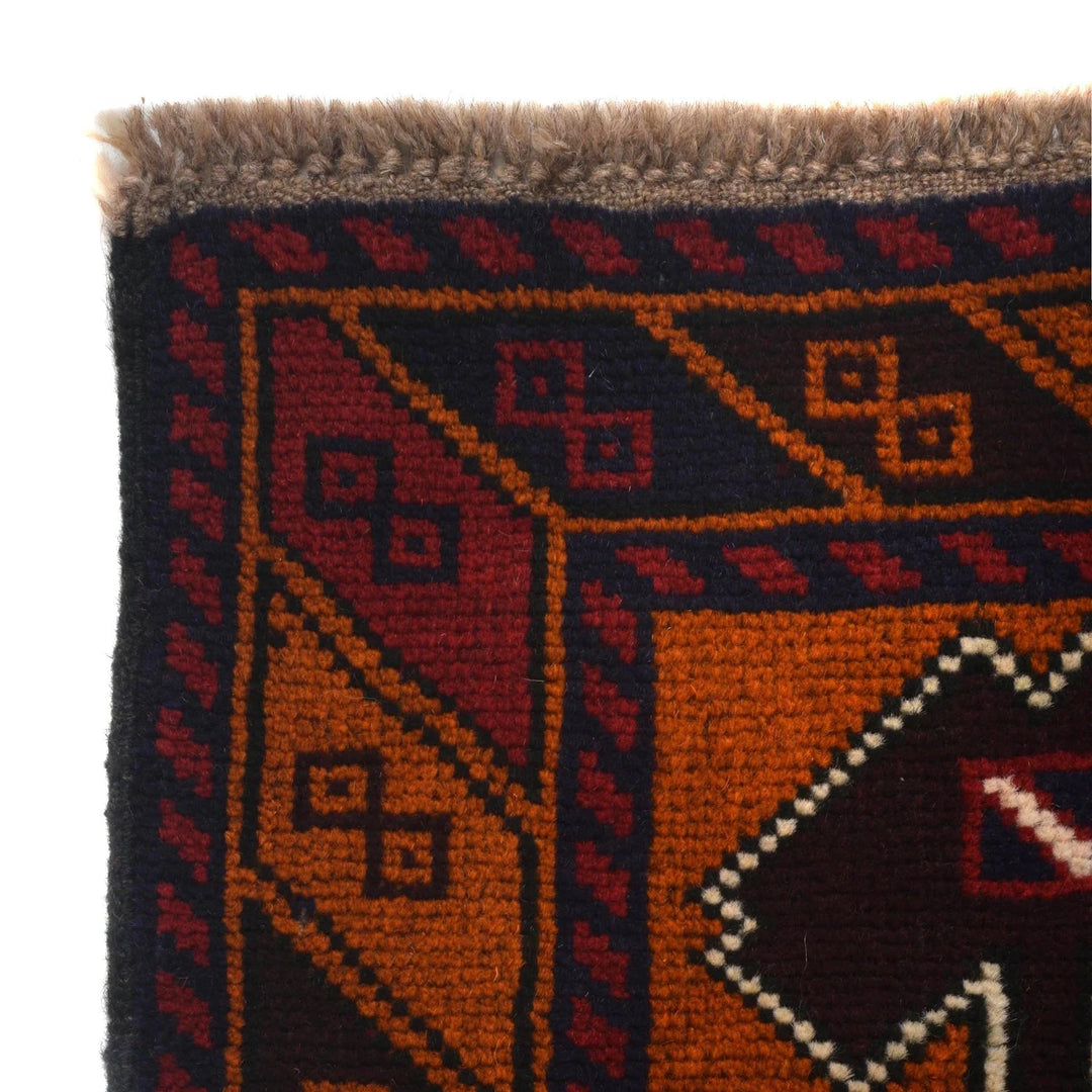Afghan Baluchi Rug 3' 0" x 4' 4" Hand-Knotted | No. AL94612