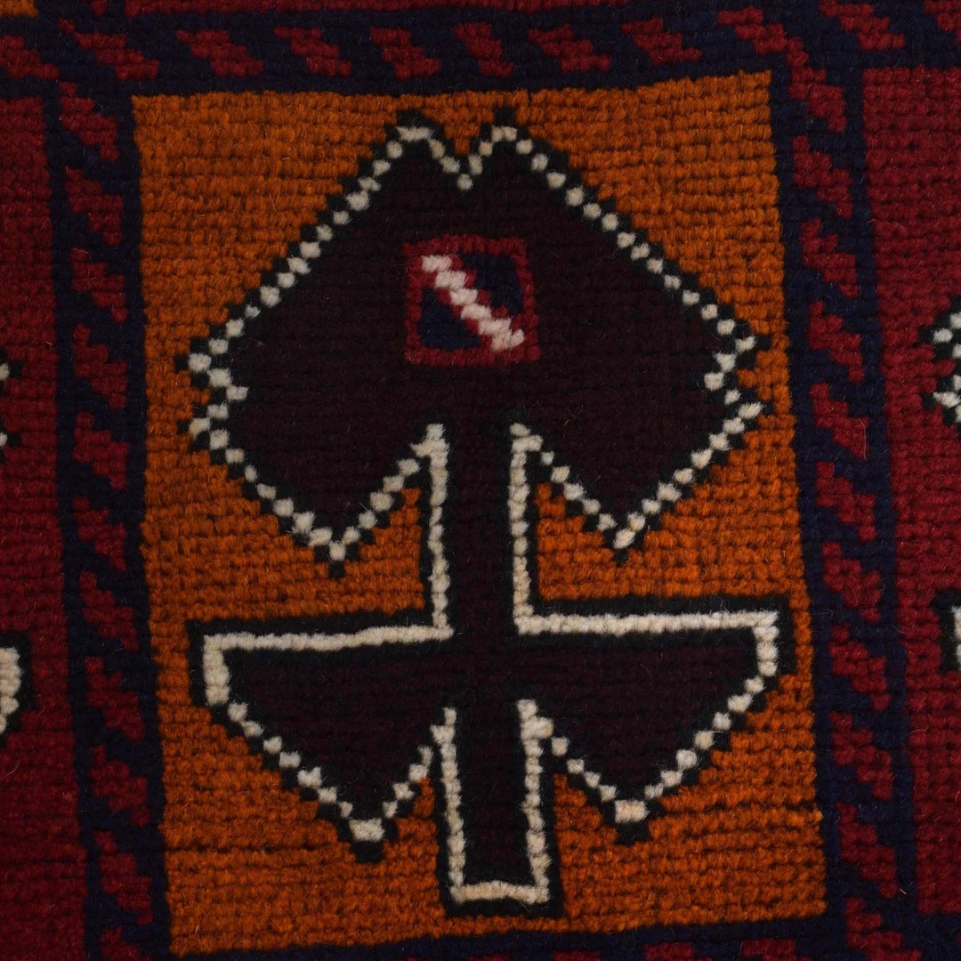 Afghan Baluchi Rug 3' 0" x 4' 4" Hand-Knotted | No. AL94612