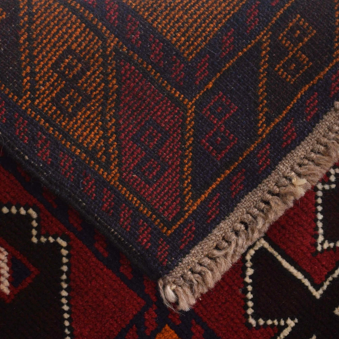 Afghan Baluchi Rug 3' 0" x 4' 4" Hand-Knotted | No. AL94612