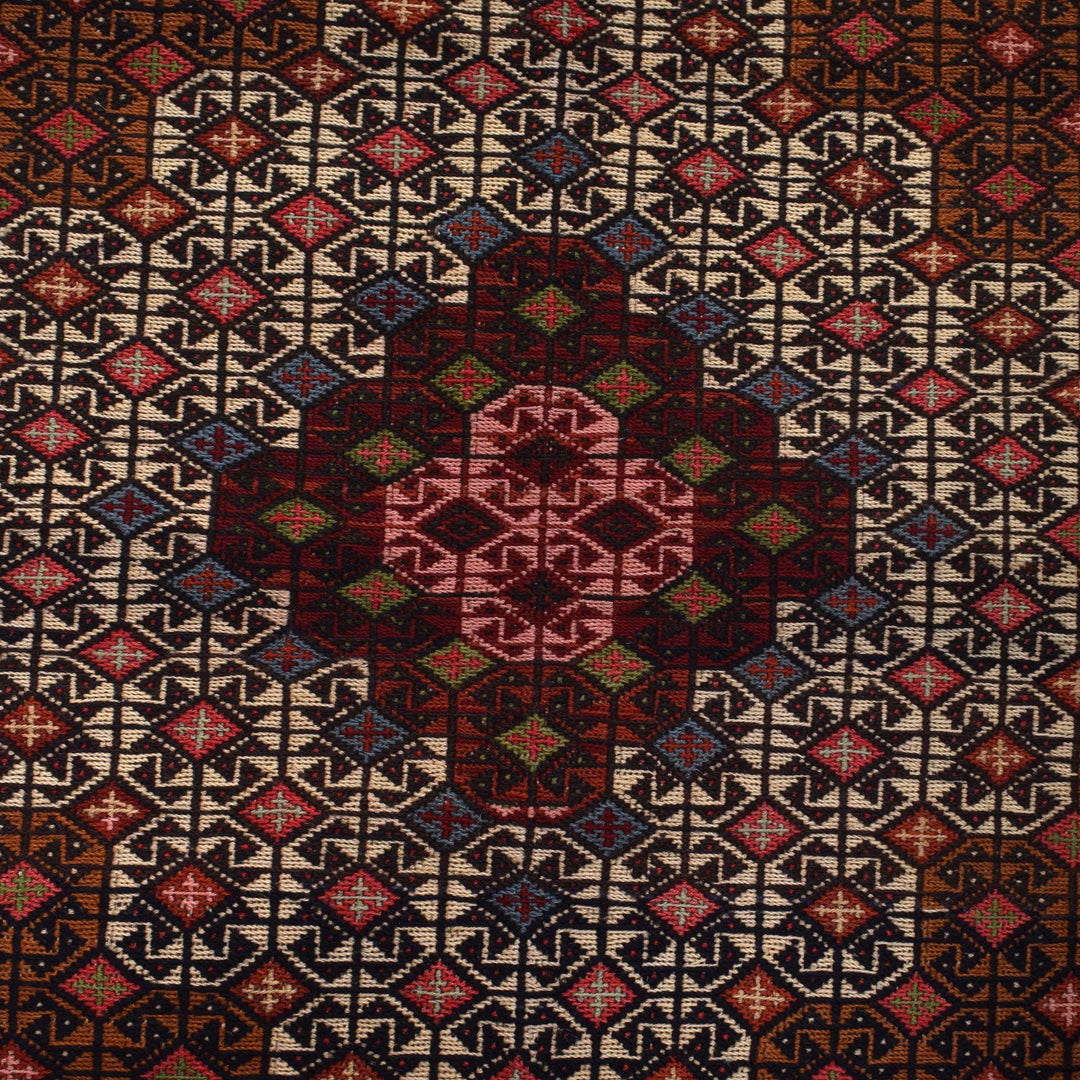 Beige Afghan Maliki Kilim Rug 4' 1" x 6' 5" Hand-Knotted | No. AL94638