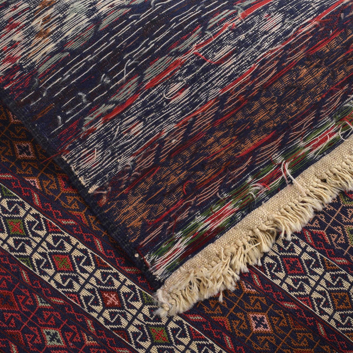 Beige Afghan Maliki Kilim Rug 4' 1" x 6' 5" Hand-Knotted | No. AL94638