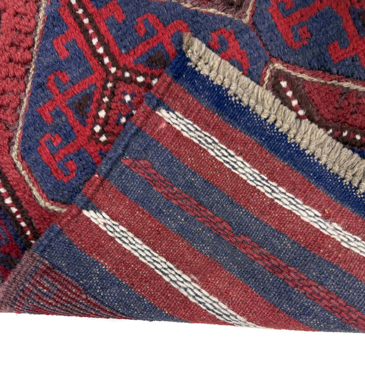 Deep Red Afghan Mashwani Rug 2' 3" x 8' 3" Hand-Knotted | No. AL94649