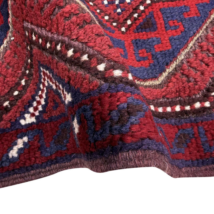 Deep Red Afghan Mashwani Rug 2' 3" x 8' 3" Hand-Knotted | No. AL94649