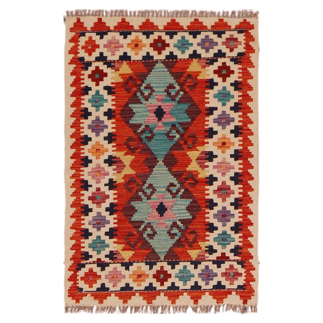 Afghan Kilim Rug 2' 2" x 3' 4" Flat-Weave | No. AL94727