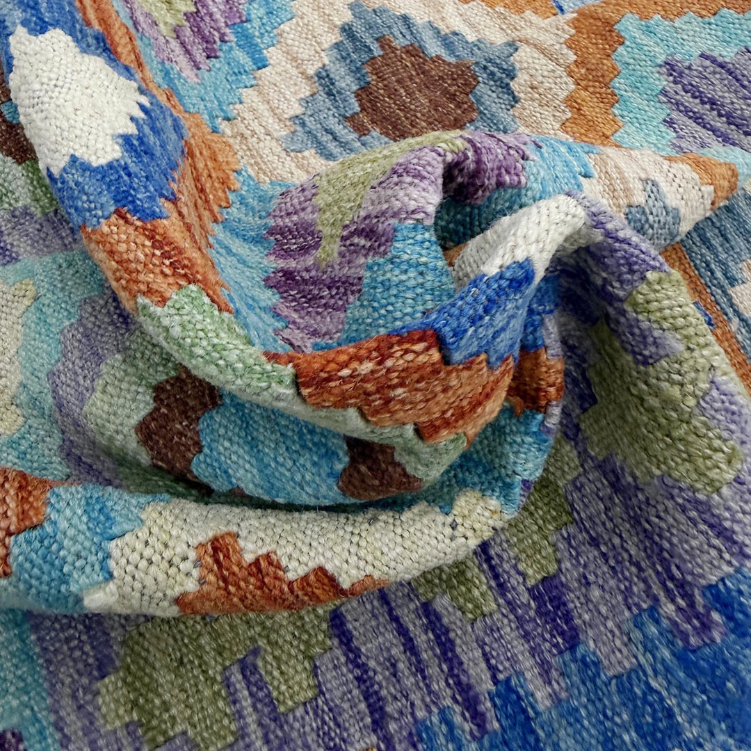 Afghan Vegetable Kilim Rug 6' 0" x 8' 6" Flat-Weave | No. AL947821