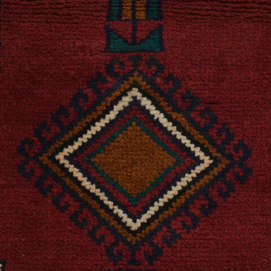 Afghan Baluchi Rug 3' 3" x 4' 4" Hand-Knotted | No. AL94807