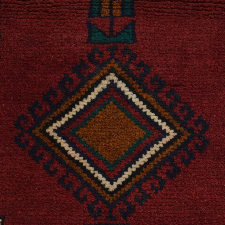 Afghan Baluchi Rug 3' 3" x 4' 4" Hand-Knotted | No. AL94807