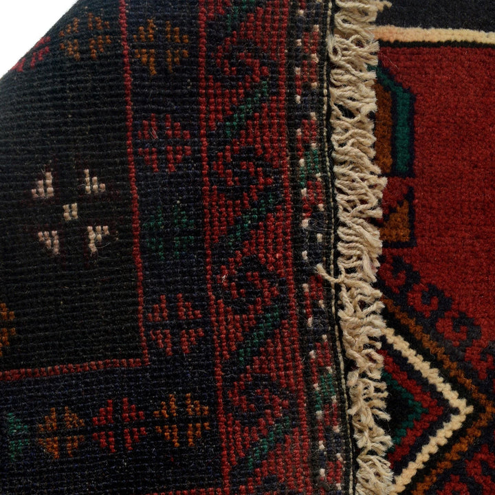 Afghan Baluchi Rug 3' 3" x 4' 4" Hand-Knotted | No. AL94807