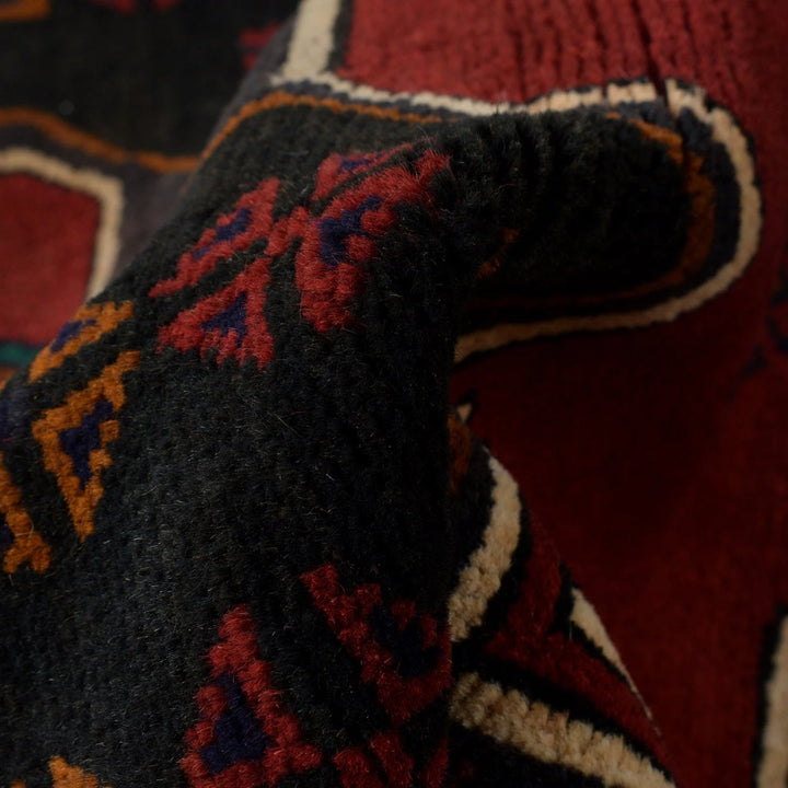 Afghan Baluchi Rug 3' 3" x 4' 4" Hand-Knotted | No. AL94807